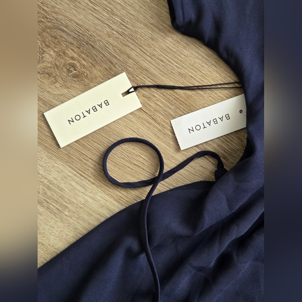 Babaton Navy Wrap Midi Dress - Picture 3 of 7